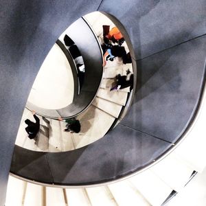 High angle view of spiral staircase