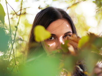 Close-up portrait of woman