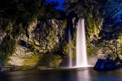 Scenic view of waterfall