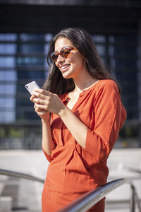 Young woman on break from work relaxing