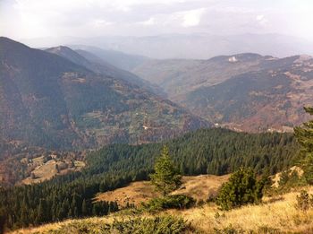 Scenic view of mountains against sky