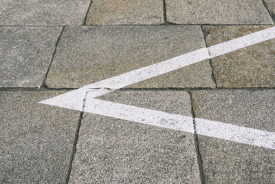 High angle view of zebra crossing on street