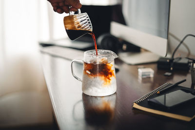 Close-up of drink on table