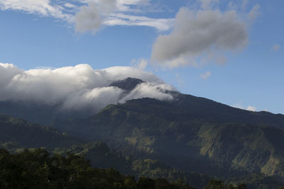 Low angle view of mountains against sky