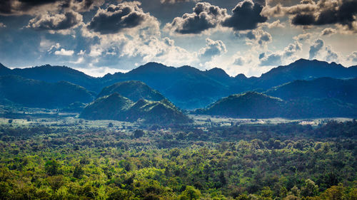 Scenic view of mountains against sky