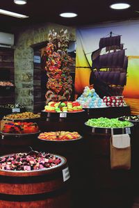 View of various food on display