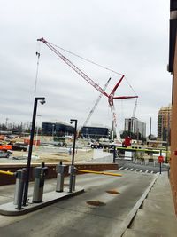 Cranes at construction site