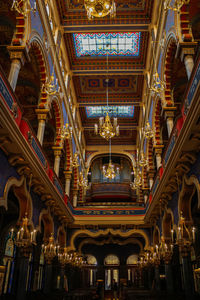 Low angle view of ceiling of jerusalem synagogue of prague