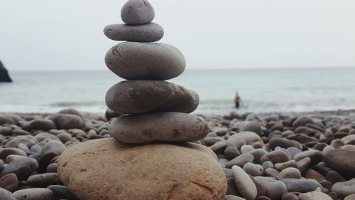 Stack of stones on beach