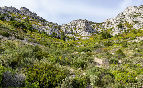 Scenic view of mountains against sky