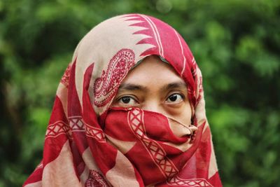 Portrait of woman wearing hijab