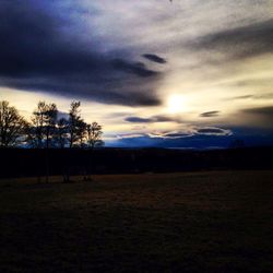 Scenic view of landscape against cloudy sky