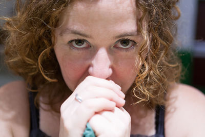 Close-up portrait of a young woman