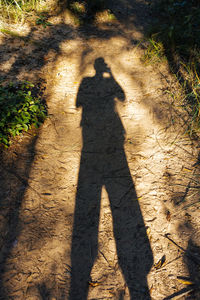 Shadow of man on wall