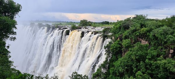 Scenic view of the majestic victoria falls. 