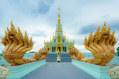 Low angle view of traditional building against sky