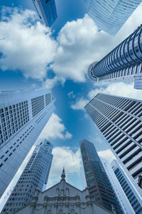 Low angle view of buildings against sky
