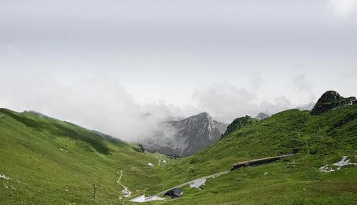 Scenic view of mountains against sky