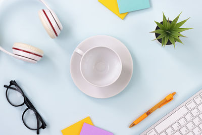 Directly above shot of objects on table