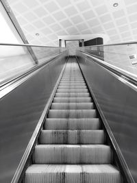 Low angle view of escalator