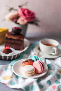 Close-up of cupcakes on table