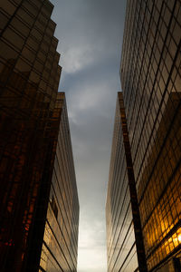 Colorful minimalistic building exterior during sunset