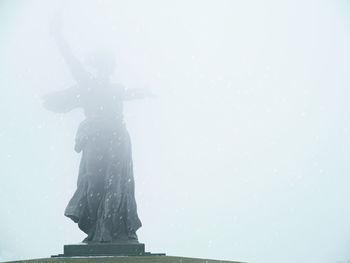 Low angle view of statue against clear sky