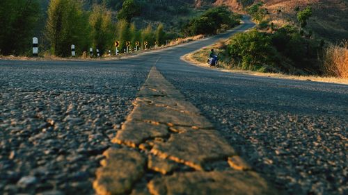 Surface level of road 