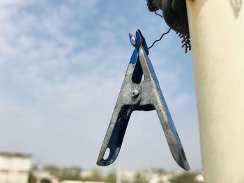 Low angle view of bell tower against sky