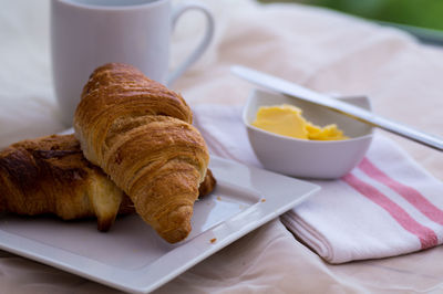 Close-up of croissants