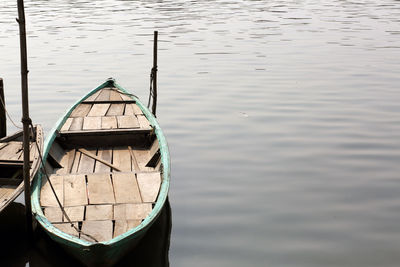 Close-up of boat in water