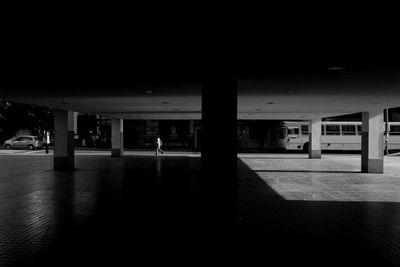 Man in illuminated room