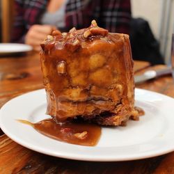 Close-up of dessert in plate on table