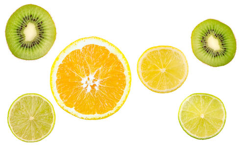 Close-up of oranges against white background