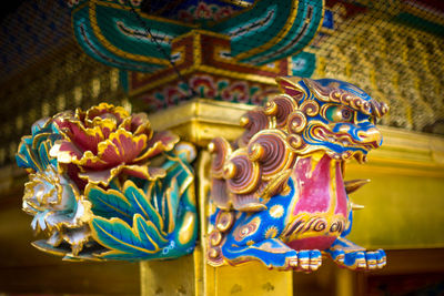 Close-up of statue in temple