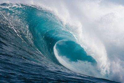 Clean and powerful wave breaking on a beach in canary islands