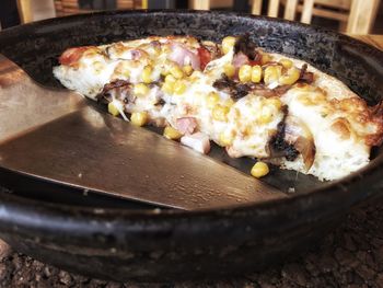 Close-up of served food in plate