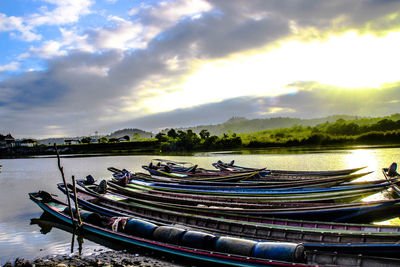 Scenic view of calm lake at sunset