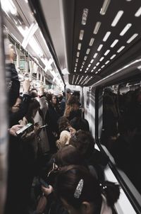 Group of people in train