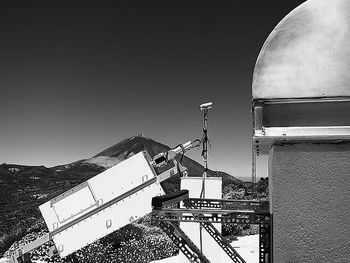 Low angle view of built structure against clear sky