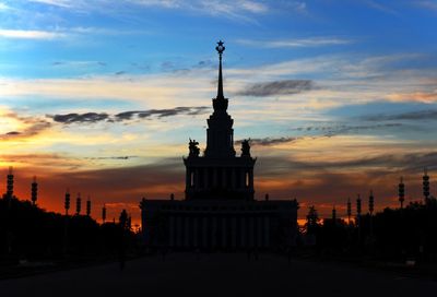 Buildings at sunset