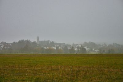 Scenic view of field against sky