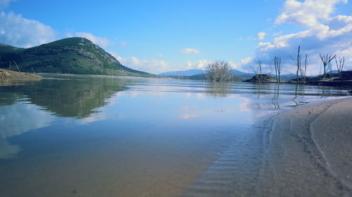 Panoramic view of lake against sky