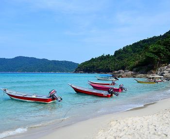 Boats in sea