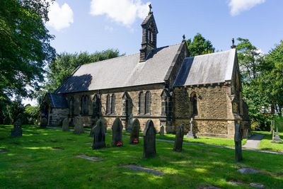 Low angle view of building against sky