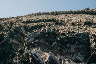 Scenic view of rocky mountains against clear sky