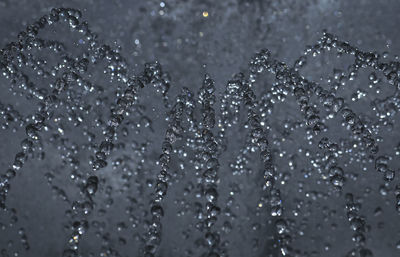 Splashing water into the air reveals the details of the shape like crystal