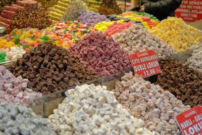 Various fruits for sale at market stall