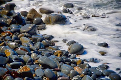 View of stones in sea