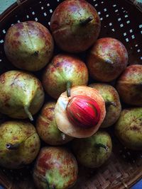 High angle view of fruits for sale at market stall